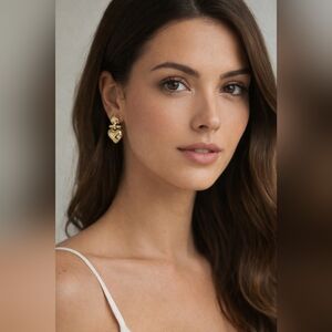 GIVENCHY Gold Plated Heart Clip-on Earrings